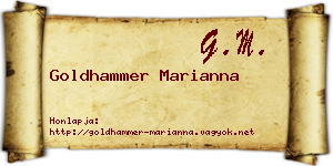 Goldhammer Marianna névjegykártya